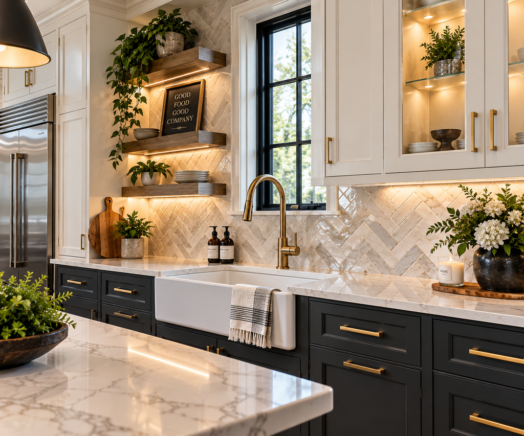 Custom tile backsplash installation by Legacy Flooring Solutions