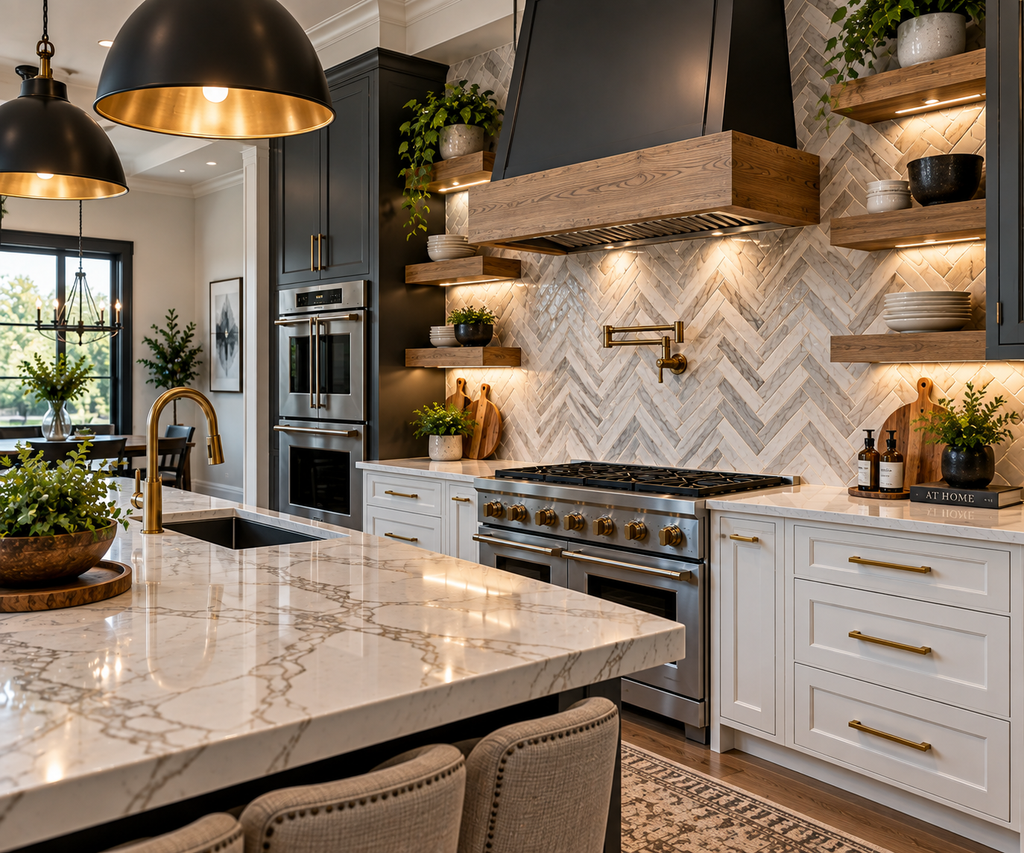 Custom tile backsplash installation by Legacy Flooring Solutions