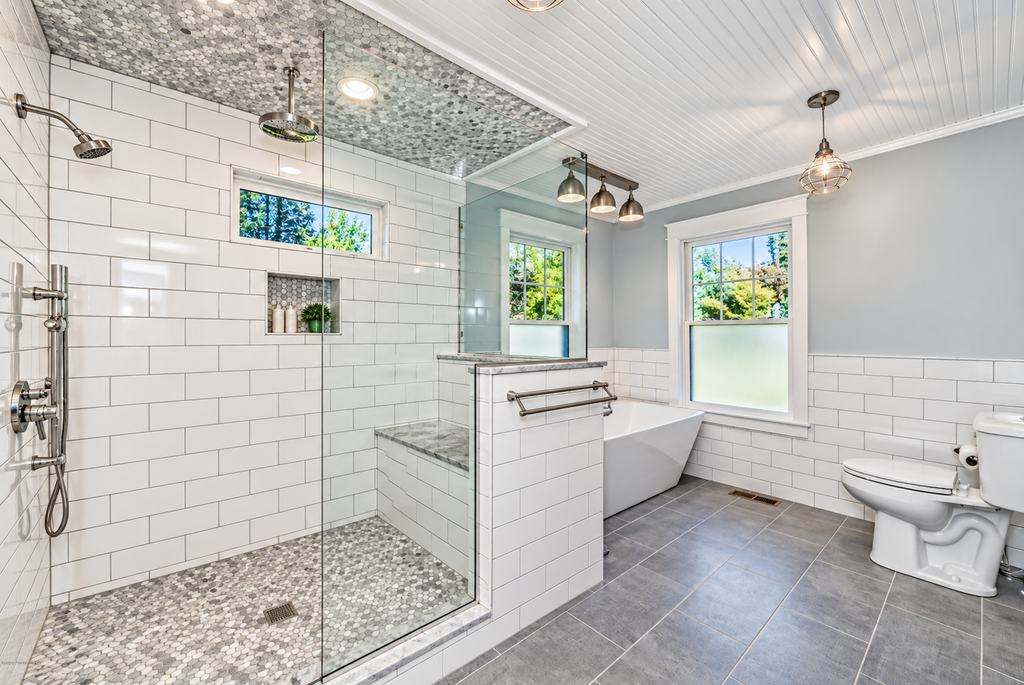 Custom tile shower installation by Legacy Flooring Solutions