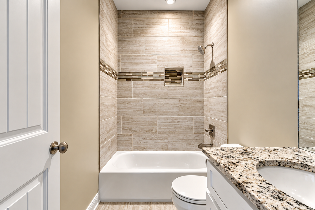 Custom tile shower installation by Legacy Flooring Solutions